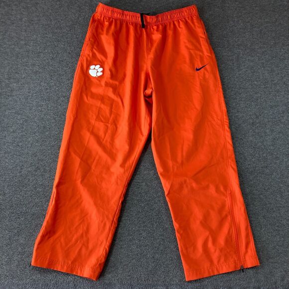 Nike Clemson Track Pants Mens Size 2XL XXL Orange Zip Ankle - Picture 1 of 12